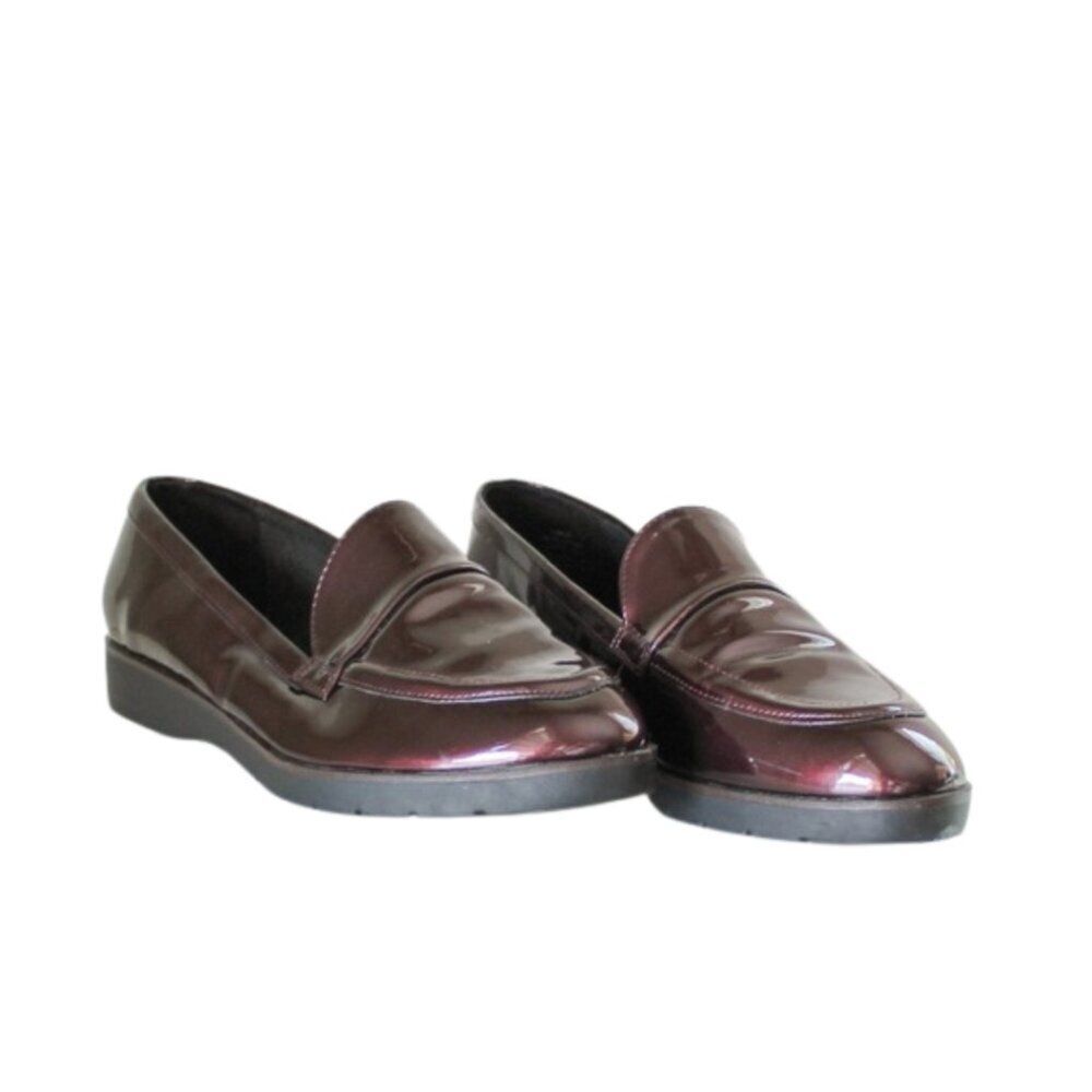 Kelly & Katie Emmah Patent Leather Burgundy Chunky Loafers 8.5